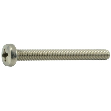 Midwest Fastener M6-1.00 x 60 mm Phillips Pan Machine Screw, Plain Stainless Steel, 50 PK 55076